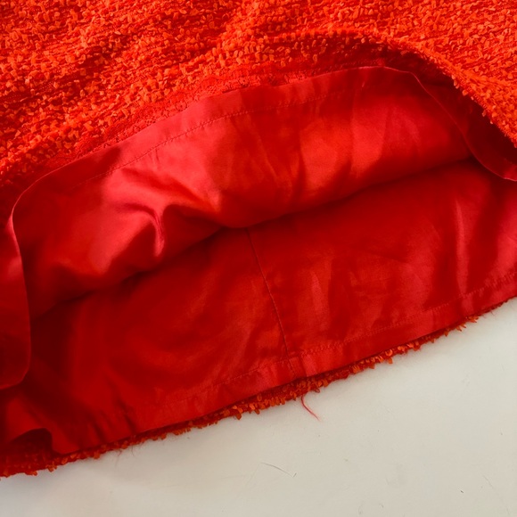 Kate Spade Orange Textured Gold Back Zip Hardware Women’s Pencil Skirt Size 4 - Picture 11 of 15